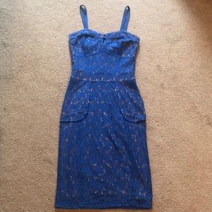 Vintage style blue lace dress